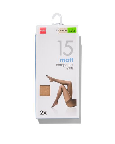 pantys mat 15denier - 2 stuks poeder
