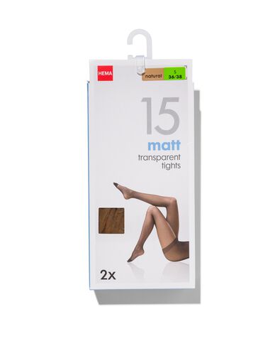 pantys mat 15denier - 2 stuks naturel