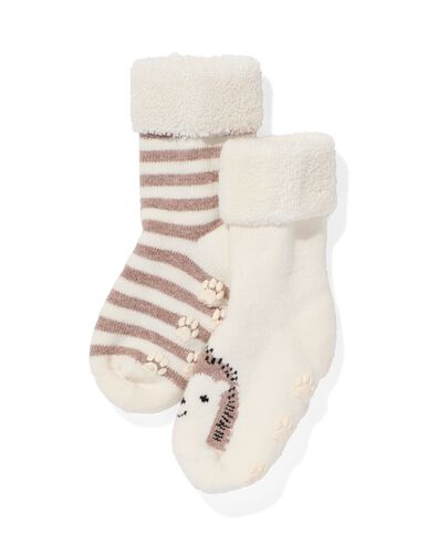 baby sokken met badstof - 2 paar beige