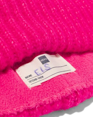 kindermuts gebreid met pompon roze
