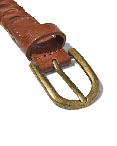 gevlochten dames riem 2cm bruin