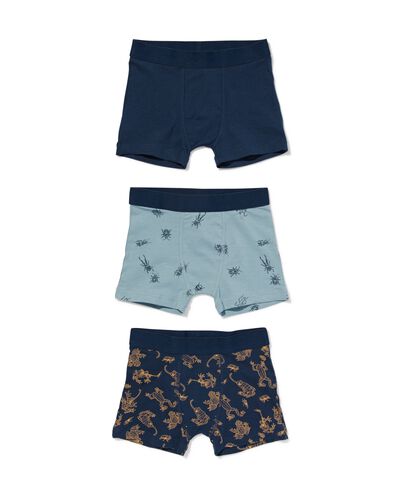 kinder boxers stretch katoen - 3 stuks donkerblauw