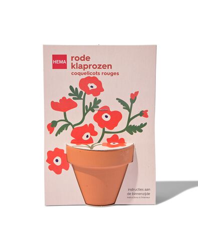 rode klaprozen in potje &Oslash;5.5cm