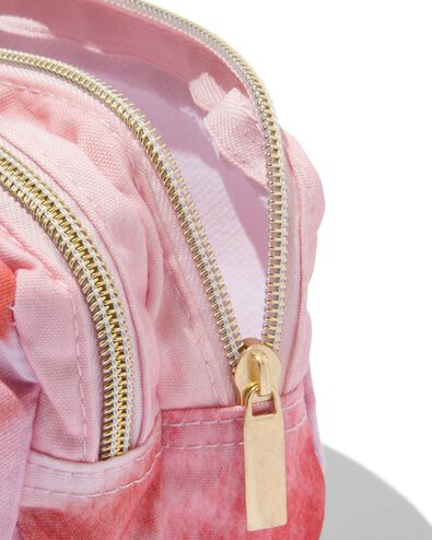 etui met dubbele rits marmer roze