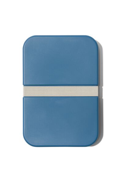 platte lunchbox XL met elastiek blauw