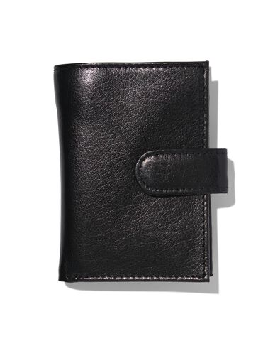 leren portemonnee met hoesjes zwart