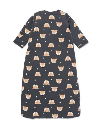 baby slaapzak met drukknoopmouwen padded katoen vossen donkergrijs