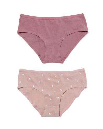 dames hipsters stretch katoen - 2 stuks roze