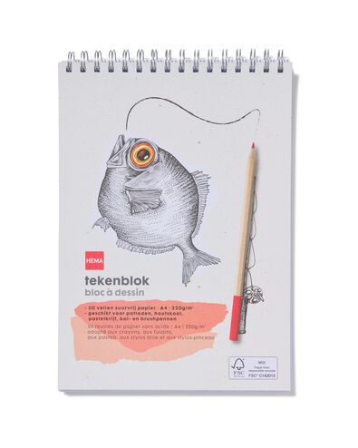 schetsboek met spiraal A4 220gr