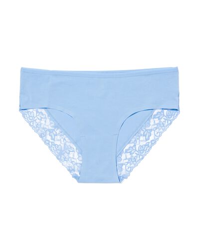 dameshipster katoen met kant blauw