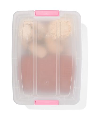 opbergdoos met deksel Rome 15L 39.5x29x18.5cm roze