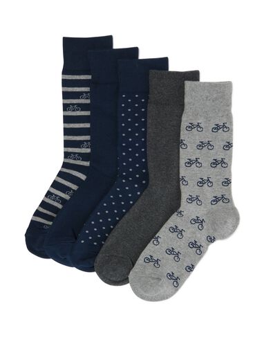 heren sokken met katoen - 5 paar donkerblauw