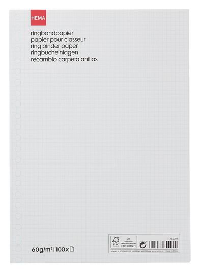 ringbandpapier geruit 5x5mm - 100 stuks