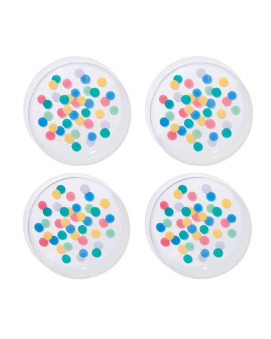 herbruikbare borden &Oslash;22.5cm confetti - 4 stuks