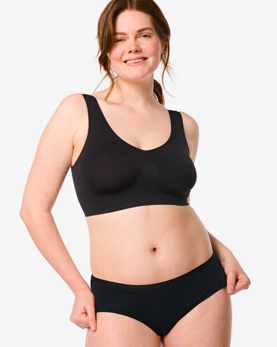 dames hipsters stretch katoen - 2 stuks zwart