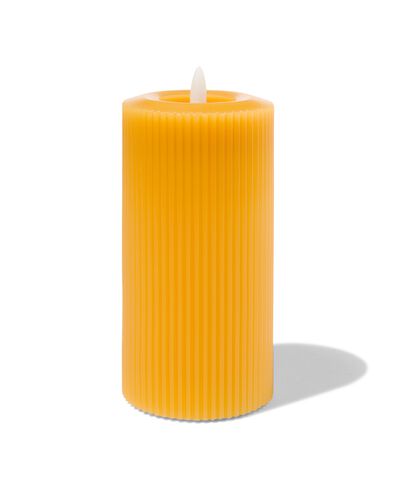 LED ribbel kaars met wax &Oslash;7.5x15 okergeel