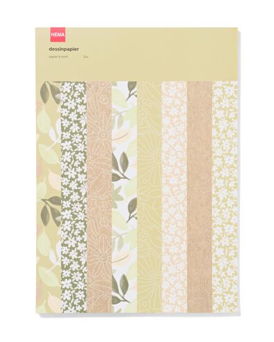dessinpapier bloemen A4 - 24 vel