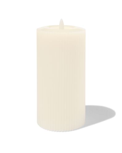 LED ribbel kaars met wax &Oslash;7.5x15 ivoor