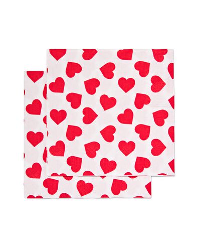 servetten 33x33 papier hearts - 20 stuks