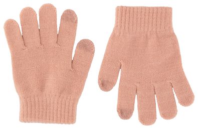 kinder handschoenen met touchscreen gebreid - 2 paar roze