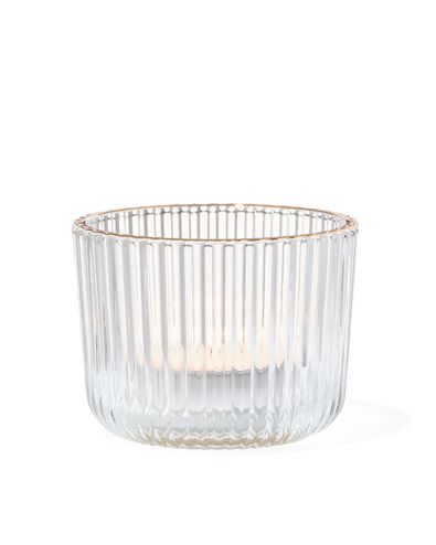 sfeerlichthouder met ribbels &Oslash;7x5.5 glas