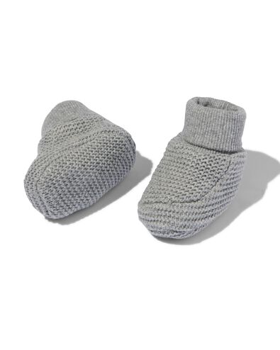 newborn slofjes gebreid grijsmelange