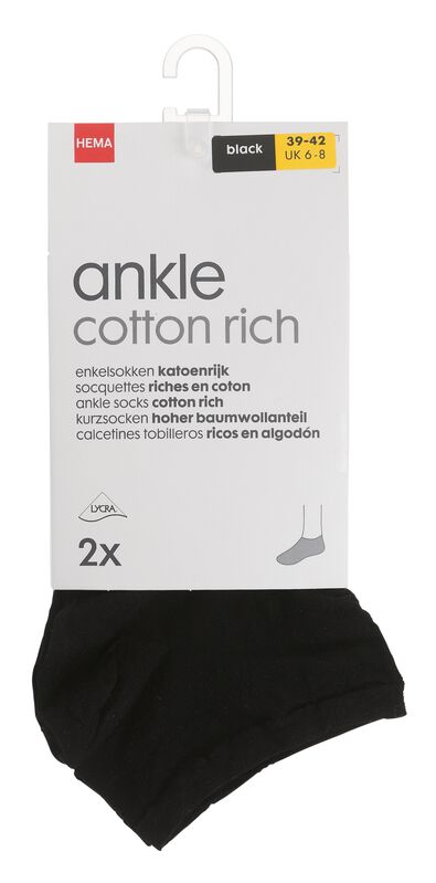 dames enkelsokken - 2 paar zwart