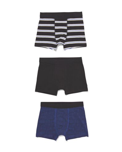 kinderboxers katoen/stretch - 3 stuks zwart