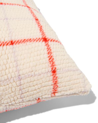 kussenhoes fleece met ruiten 50x50 ecru
