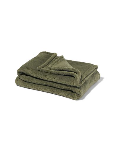 woonplaid teddy 130x150 donkergroen