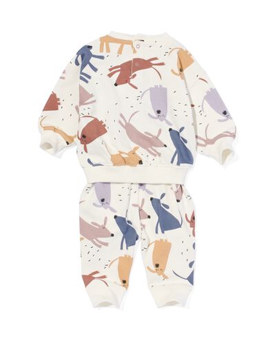 baby kleding sweatset hond ecru