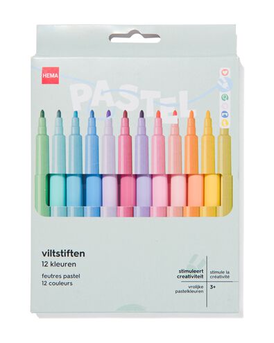 viltstiften pastelkleuren - 12 stuks