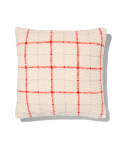 kussenhoes fleece met ruiten 50x50 ecru