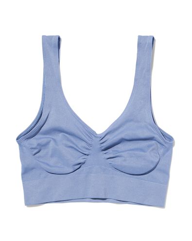 naadloze bh top middenblauw