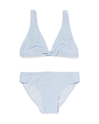 kinder bikini met strepen lichtblauw