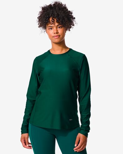 dames sportshirt donkergroen