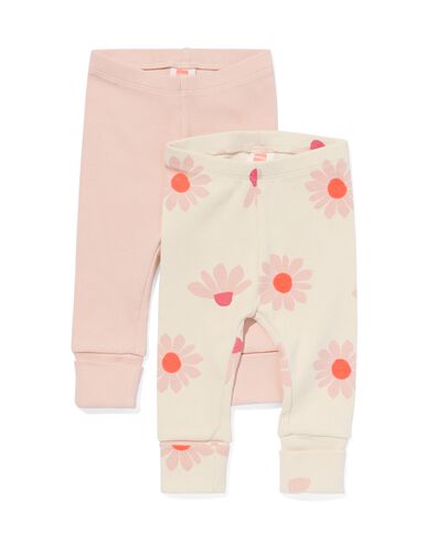 baby meegroei leggings rib - 2 stuks ecru