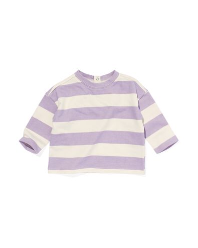 baby shirt strepen ongebleekt paars