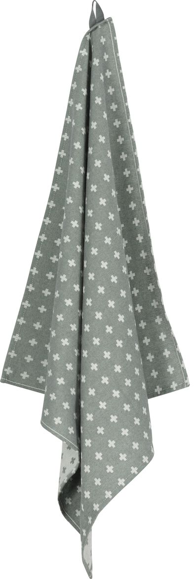 theedoek - 65 x 65 - katoen - grijs plusjes