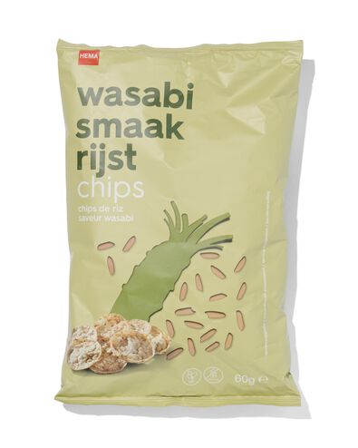 zilvervliesrijstchips met wasabismaak 60gram