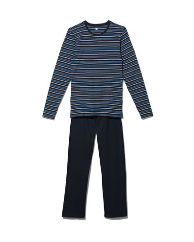 herenpyjama strepen donkerblauw