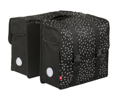 dubbele fietstas 40L gerecycled stippen