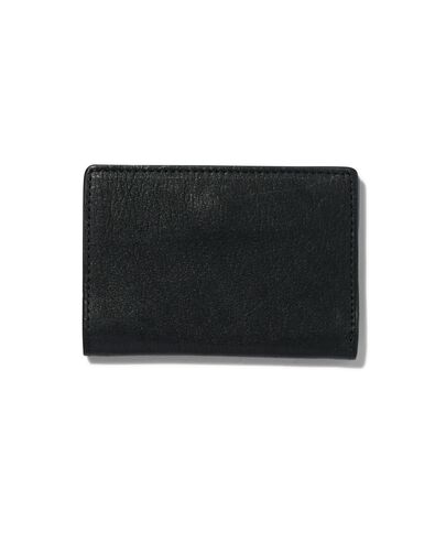 vouwportemonnee met magneetsluiting zwart leer RFID 7x10.5