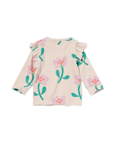 newborn babyshirt rib bloemen ecru