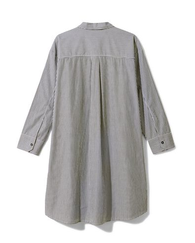 dames overhemdjurk poplin India zwart/wit
