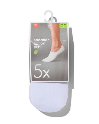 sneakersokken 5 paar wit