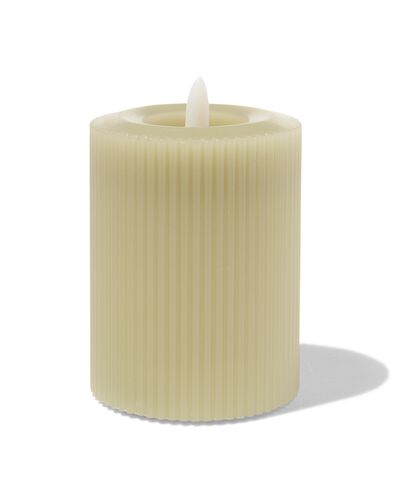 LED ribbel kaars met wax &Oslash;7.5x10 lichtgroen