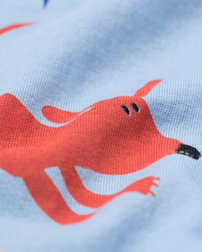 kinder shortama honden met poppennachtshirt lichtblauw