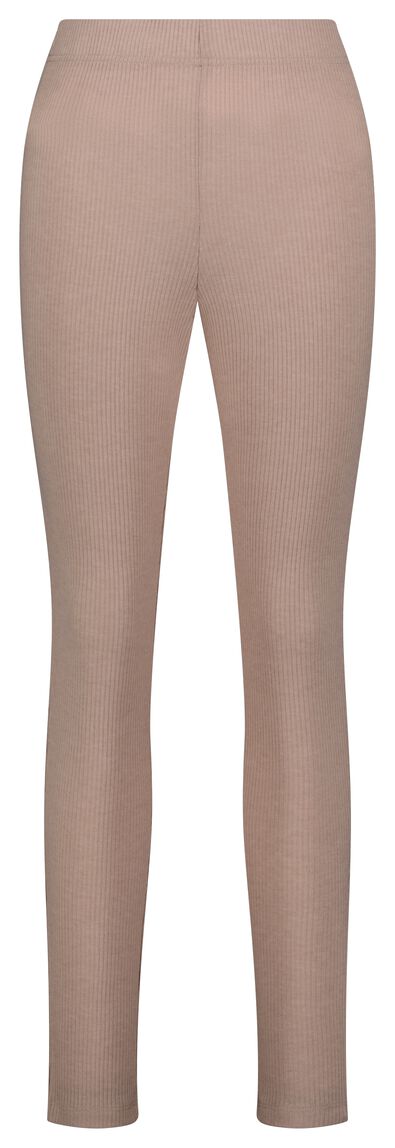 dames lounge legging met ribbels naturel