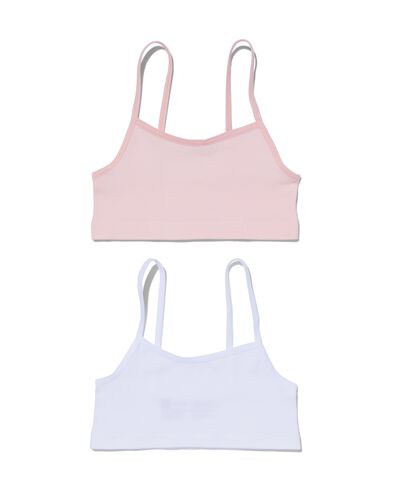 kinder soft tops naadloos rib - 2 stuks lichtroze